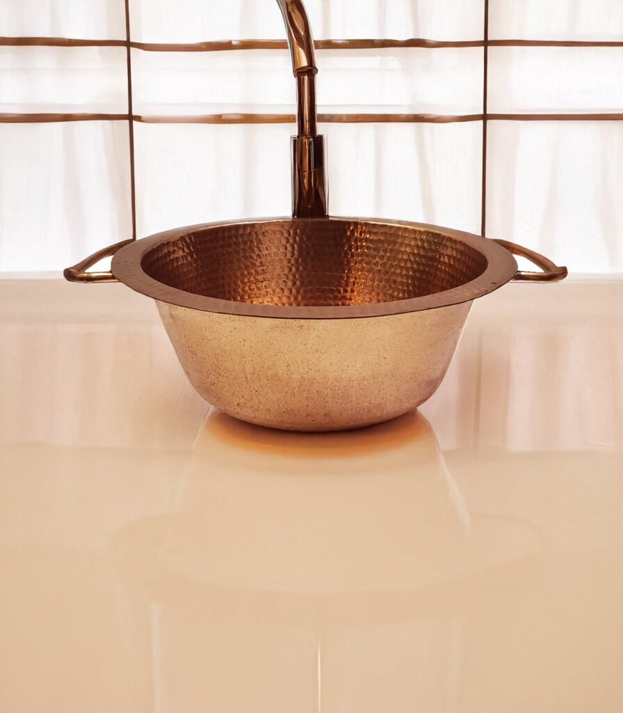 Eco Friendly Handle Style Copper Kitchen Sink