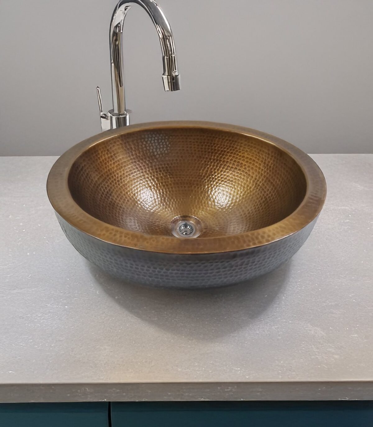 Heritage Inspired Brass Antique Vintage Oval Design Hammered Copper Sink