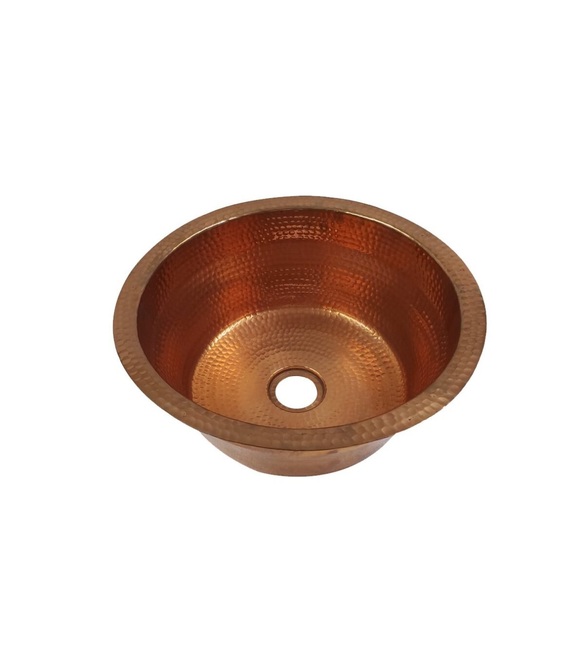 Hammered Copper Design Round Vintage Kitchen Sink