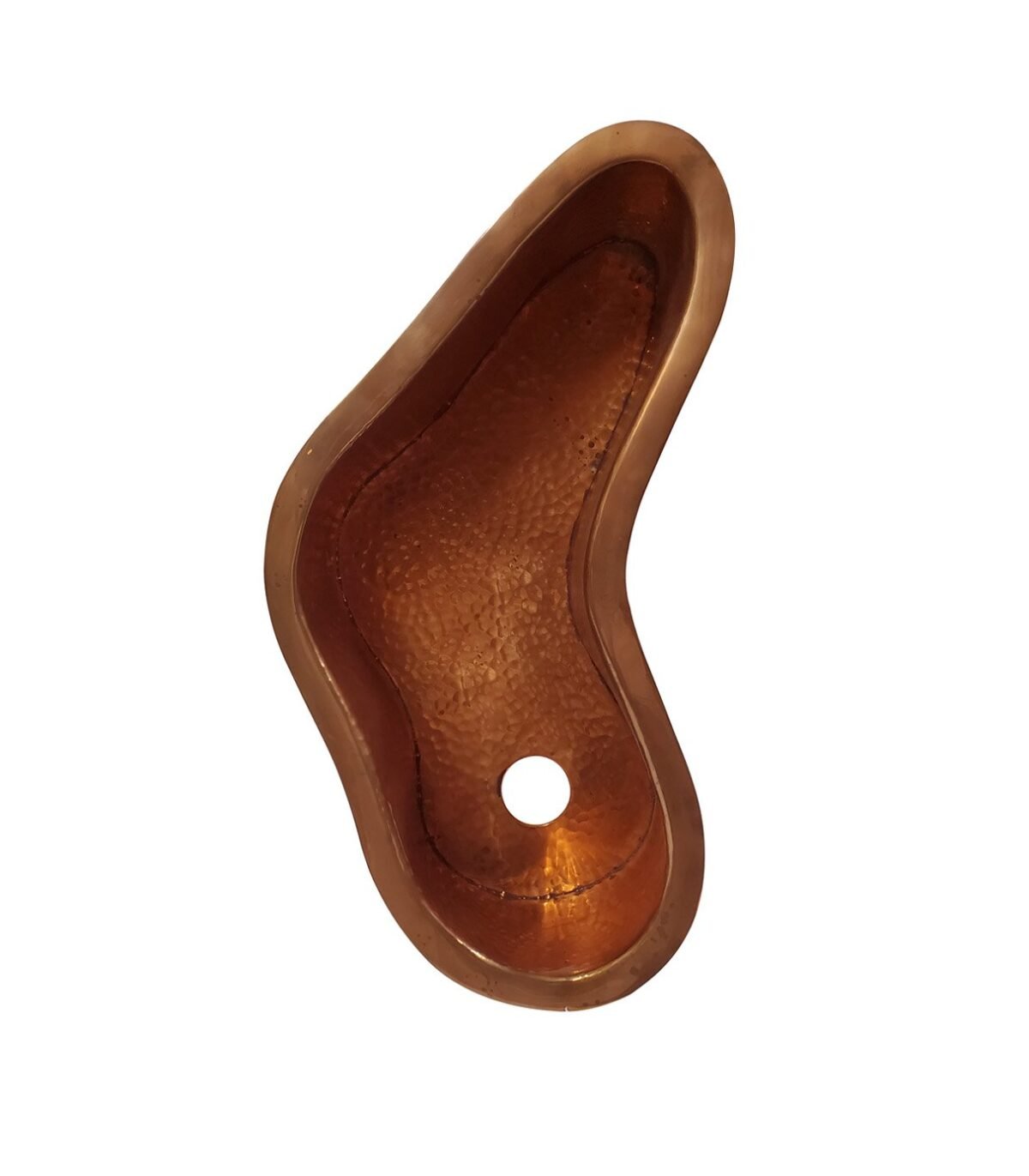 Hammered Copper Design Unique Amoeba Shape Copper Kitchen Sink