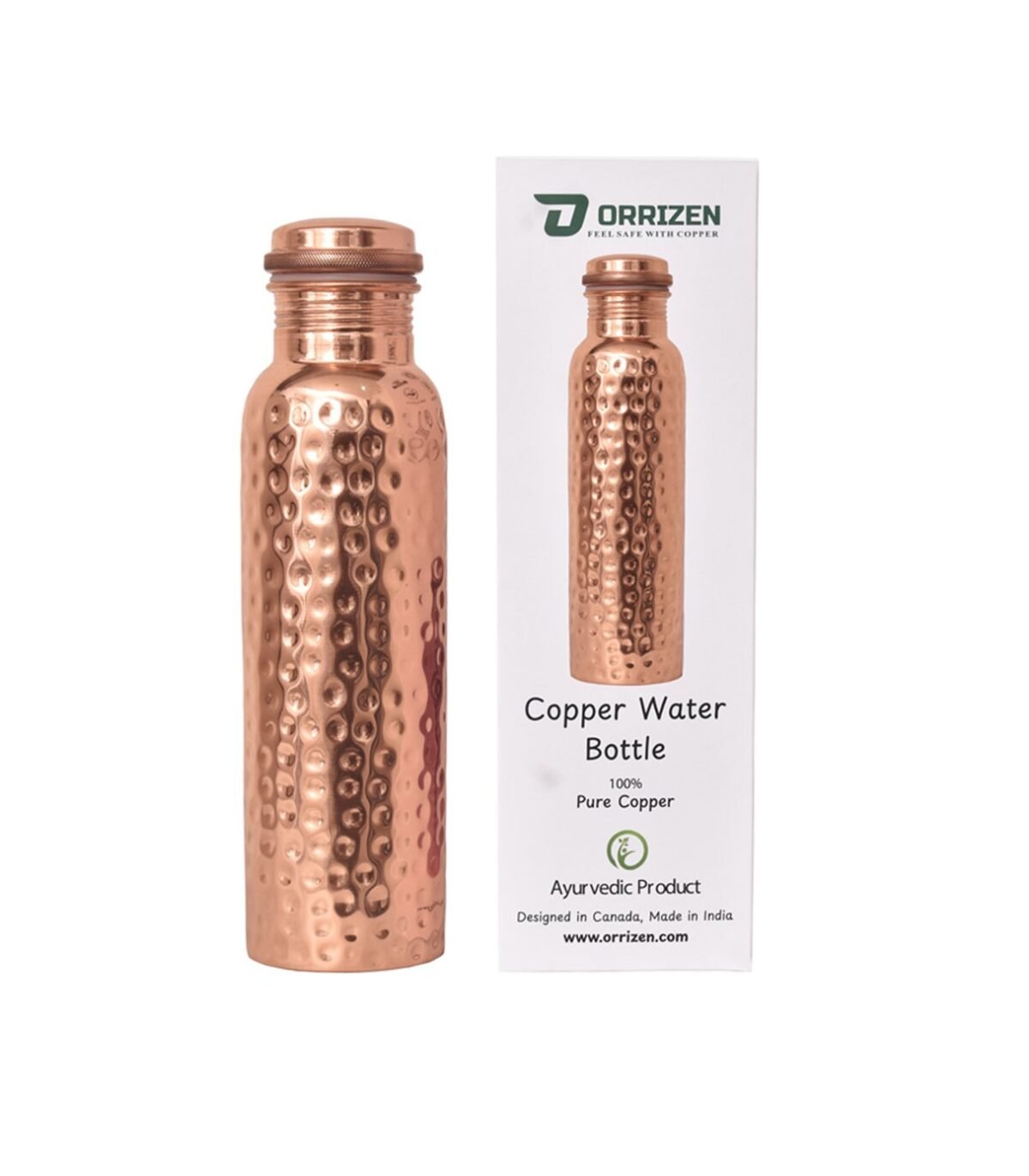 Hammered Copper Bottle Pure Vessel