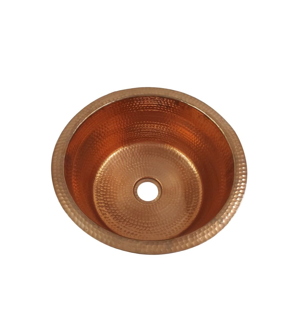 Hammered Copper Design Round Vintage Kitchen Sink