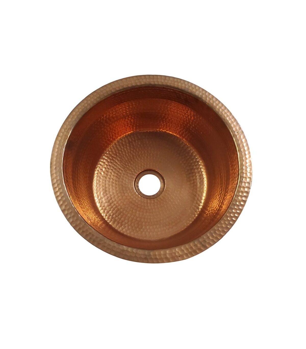 Hammered Copper Design Round Vintage Kitchen Sink