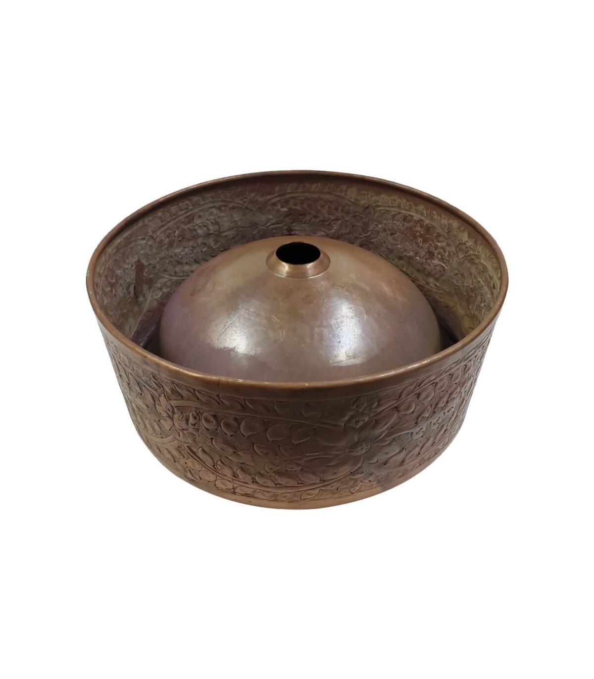 Artisan Glow Brass Antique Embossed Leaf Copper Kitchen Sink
