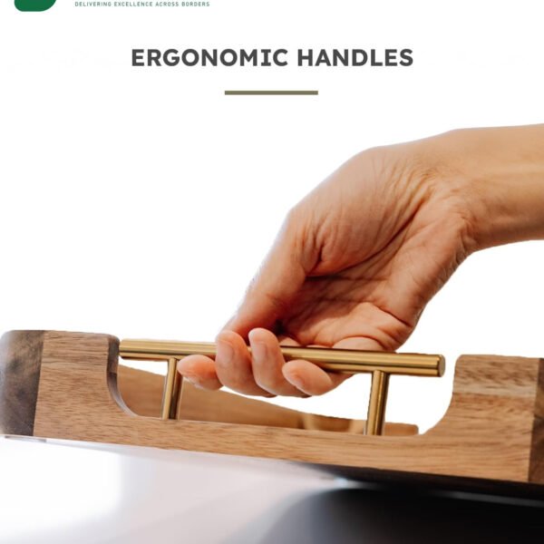 Natural Acacia Wood Tray with Handles – Perfect for Serving & Display