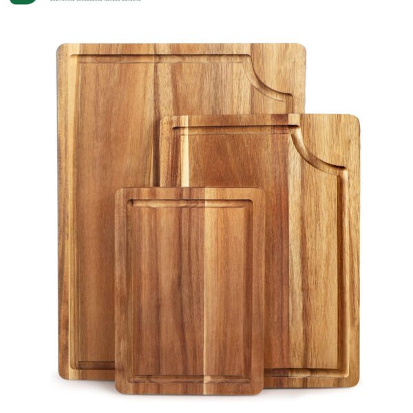 Acacia Wooden chopping board Handcrafted from the dense Juice Grooves and Handle for Meat, Cheese, Vegetables, Fruits, Bread.