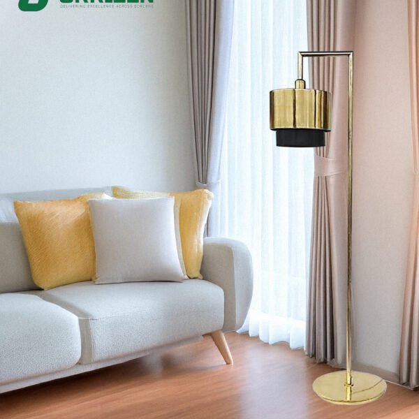 Mondo Farmhouse Style Gold Black Floor Lamp Adjustable Height Bulb Light Source Remote Control Home Hotel Indoor Home Office