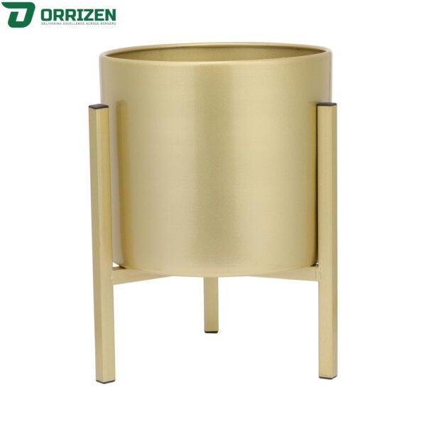 Stylish Rust-Resistant Lightweight Iron Plant Stand with Gold Finish Enhances Home Office Patio Garden