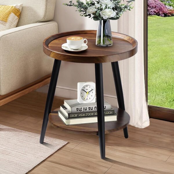 Mid-Century Modern Walnut Side Table furniture piece designed to complement a room’s décor while providing additional surface space.